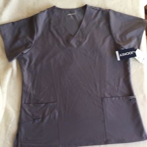 Jockey uniform scrub top, pewter